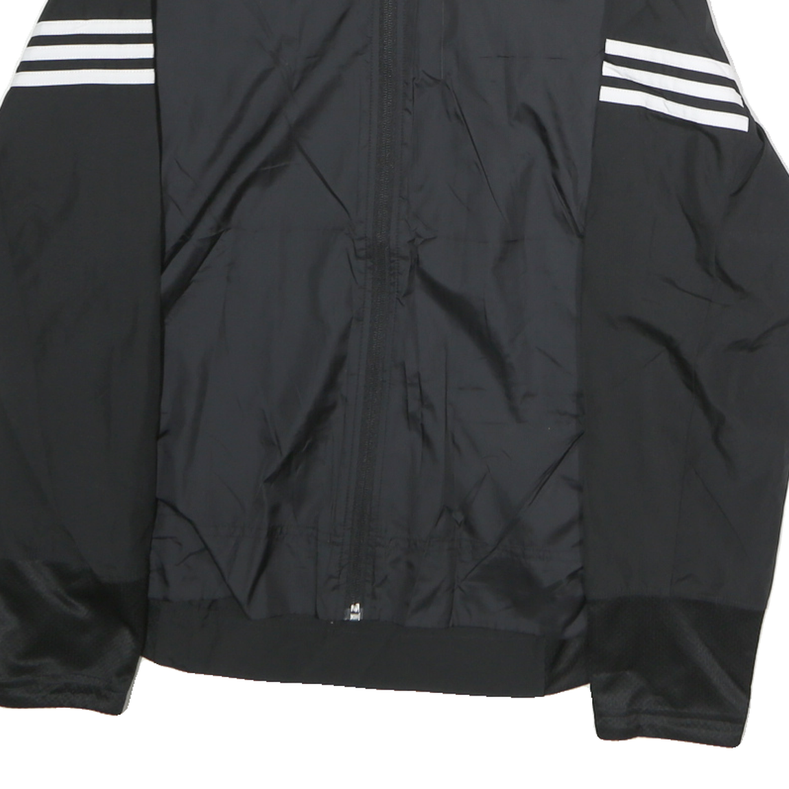 ADIDAS Mens Black Athletic Jacket M Polyester Zip Plain Sportswear