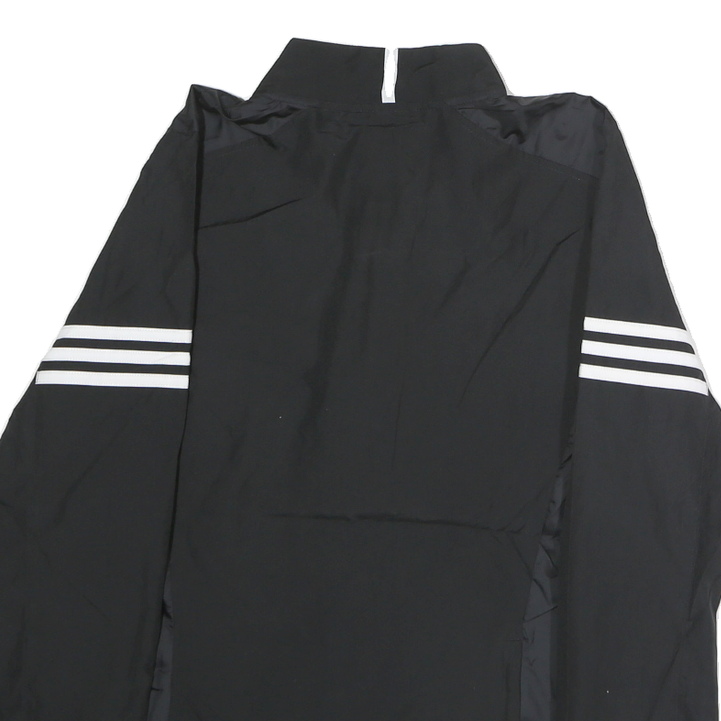 ADIDAS Mens Black Athletic Jacket M Polyester Zip Plain Sportswear
