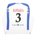 POLO ST MORITZ Mens White & Blue Slovakia Long Sleeve Rugby 2XL Polo Shirt