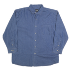 KEY Womens Blue Denim Shirt 2XL Button Front Casual Cotton Blend