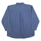 KEY Womens Blue Denim Shirt 2XL Button Front Casual Cotton Blend