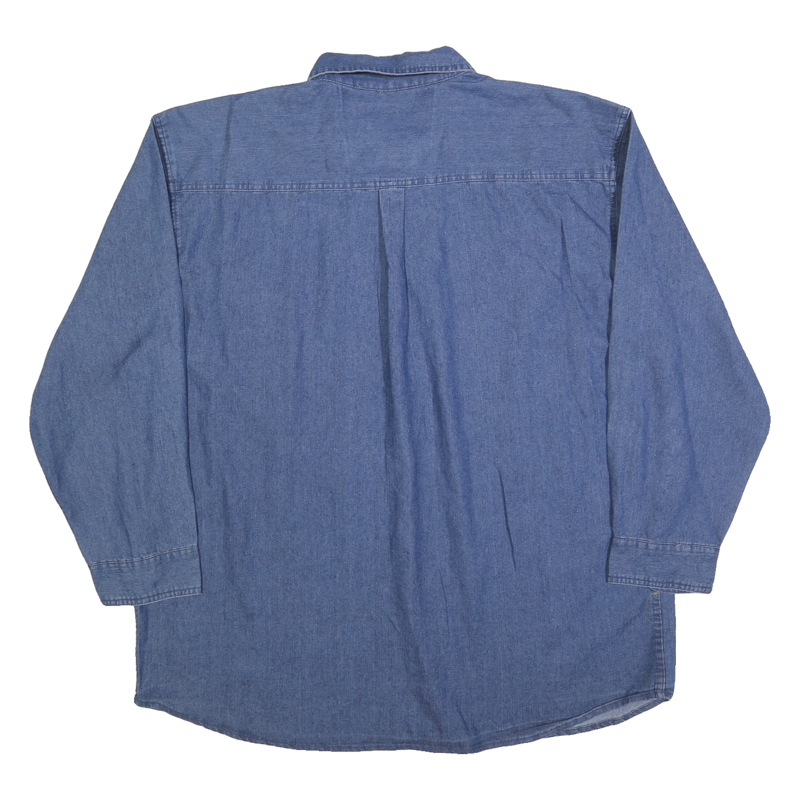 KEY Womens Blue Denim Shirt 2XL Button Front Casual Cotton Blend