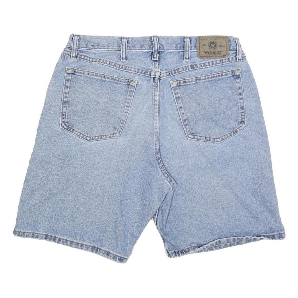 WRANGLER Mens Denim Blue Shorts L W34 Classic Fit Casual Cotton Blend