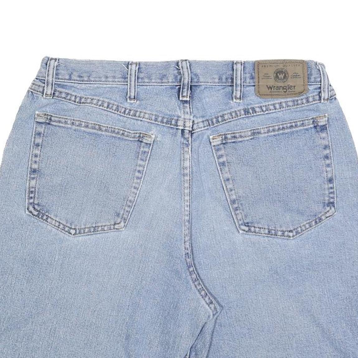 WRANGLER Mens Denim Blue Shorts L W34 Classic Fit Casual Cotton Blend