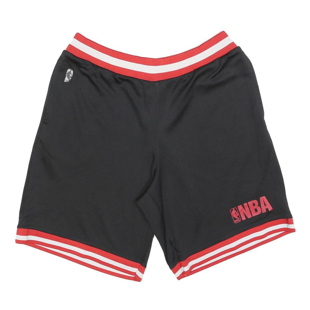 NBA Mens Black Casual Sports Shorts M W30 Red & White Striped Trim Basketball