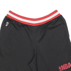 NBA Mens Black Casual Sports Shorts M W30 Red & White Striped Trim Basketball