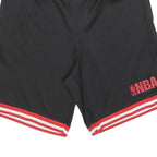 NBA Mens Black Casual Sports Shorts M W30 Red & White Striped Trim Basketball
