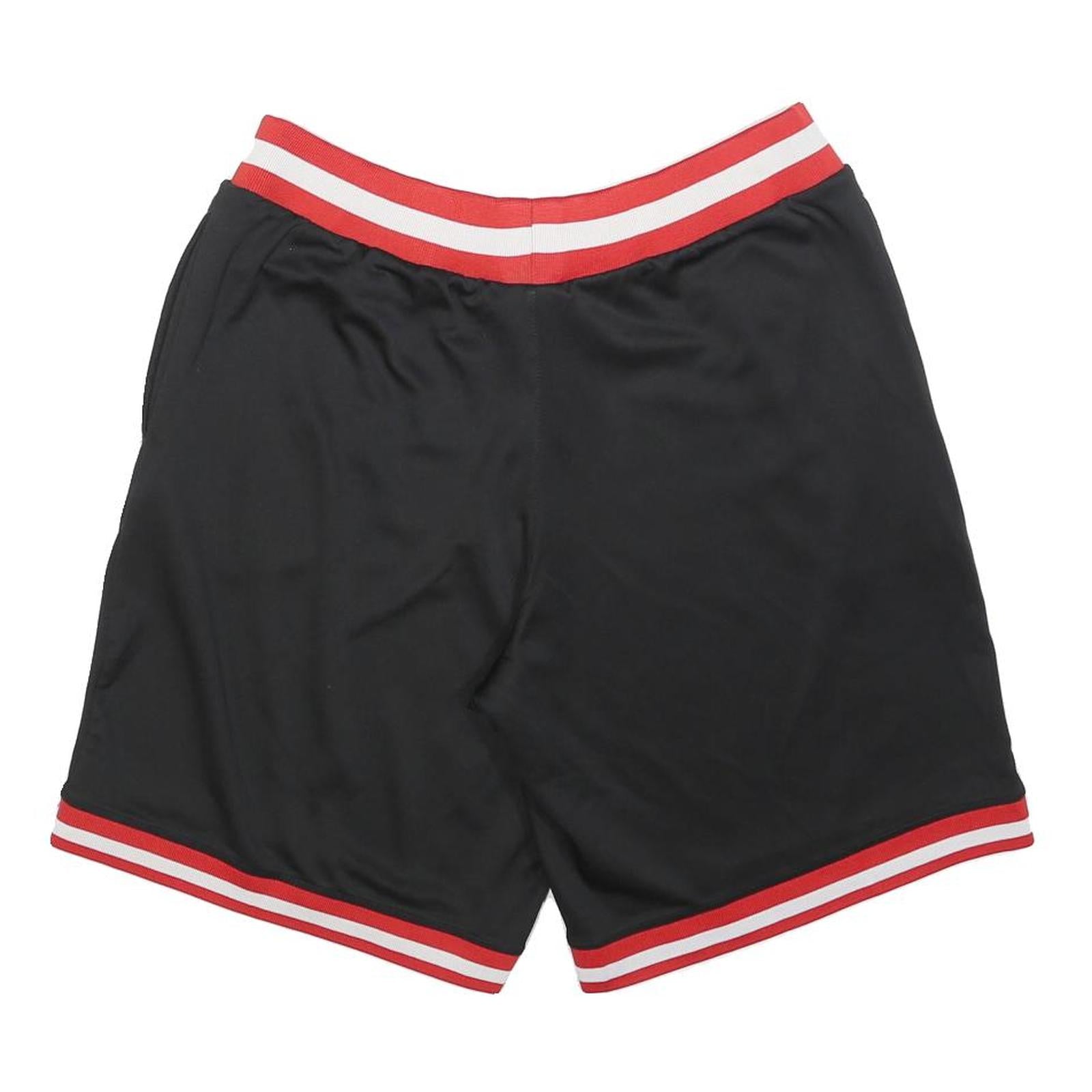 NBA Mens Black Casual Sports Shorts M W30 Red & White Striped Trim Basketball