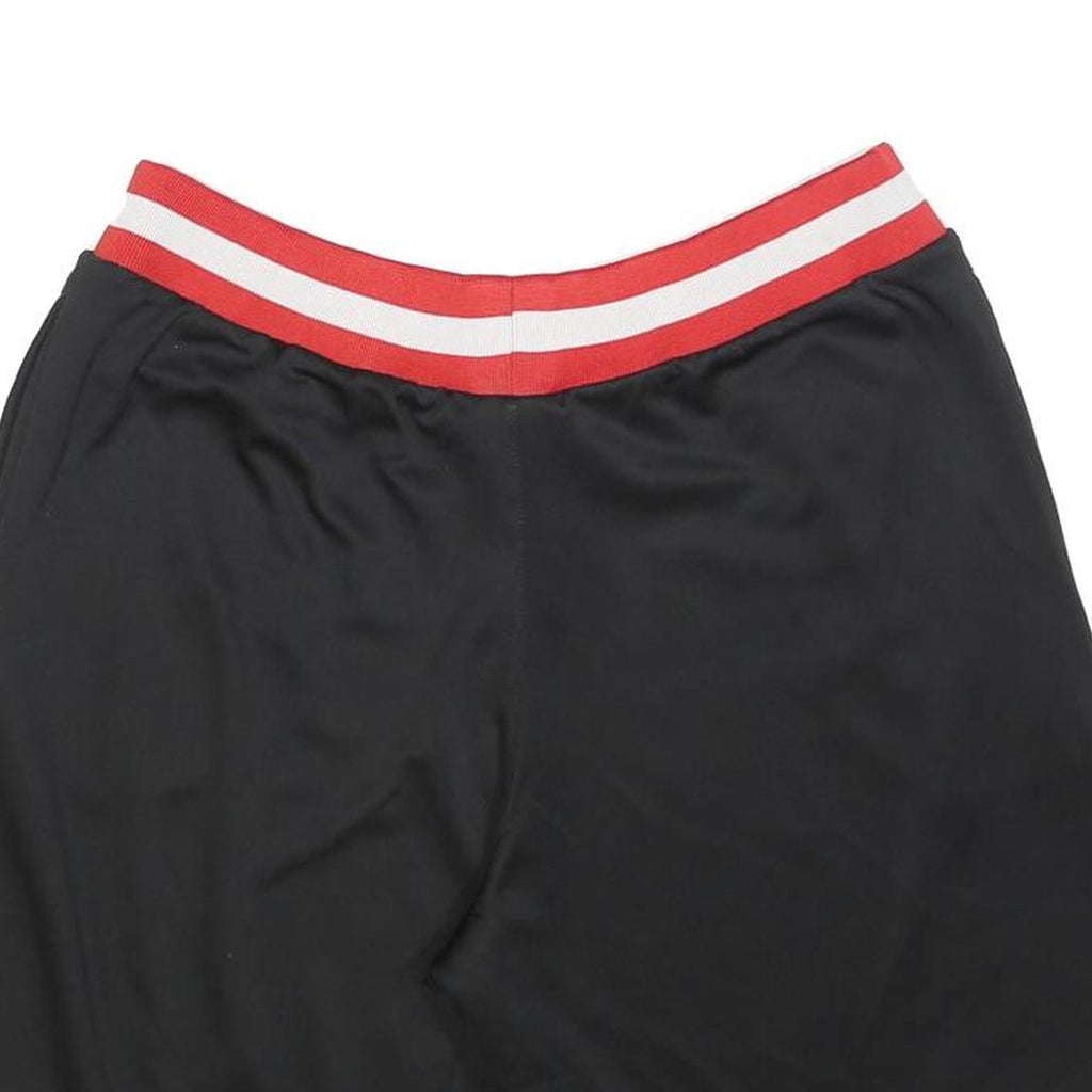 NBA Mens Black Casual Sports Shorts M W30 Red & White Striped Trim Basketball