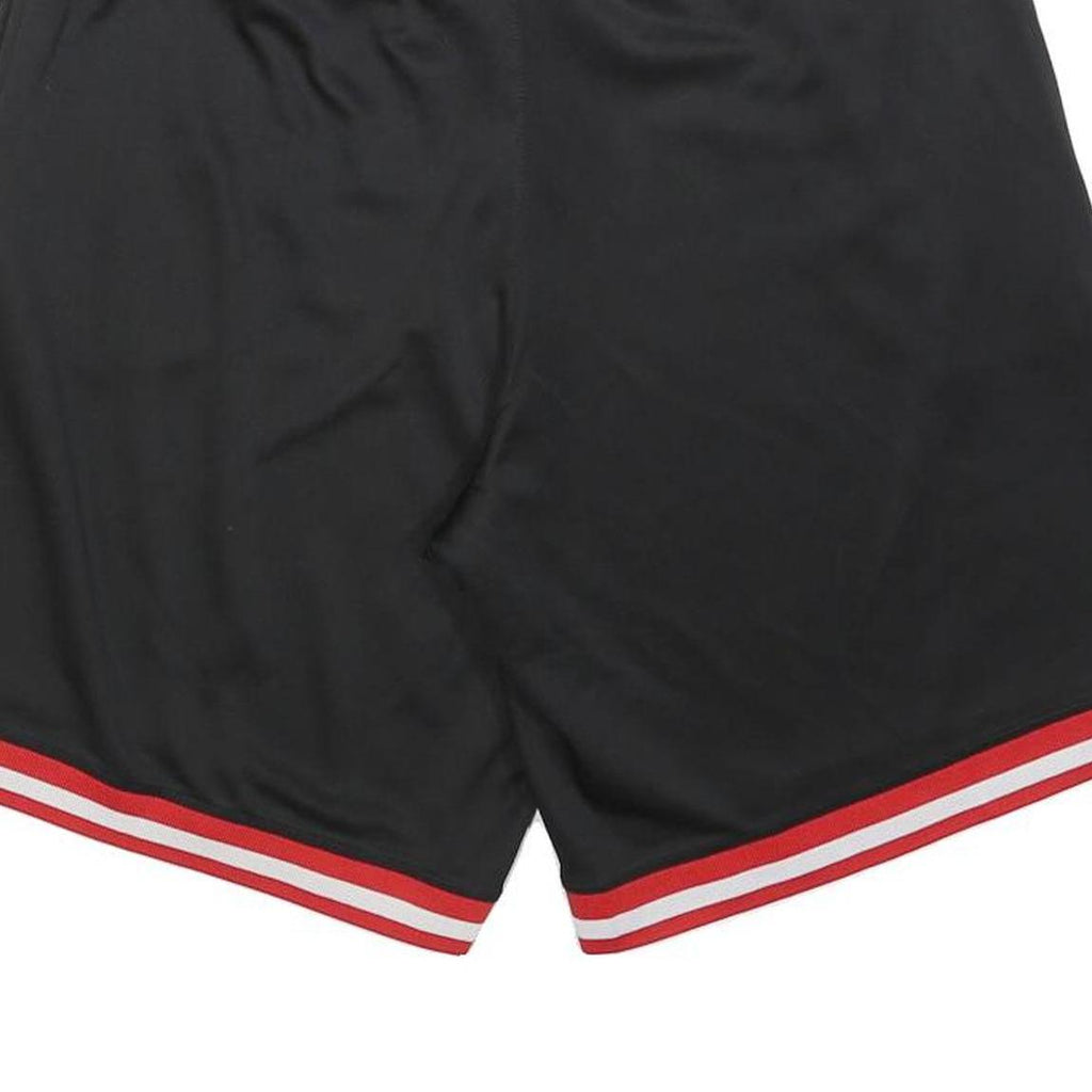 NBA Mens Black Casual Sports Shorts M W30 Red & White Striped Trim Basketball