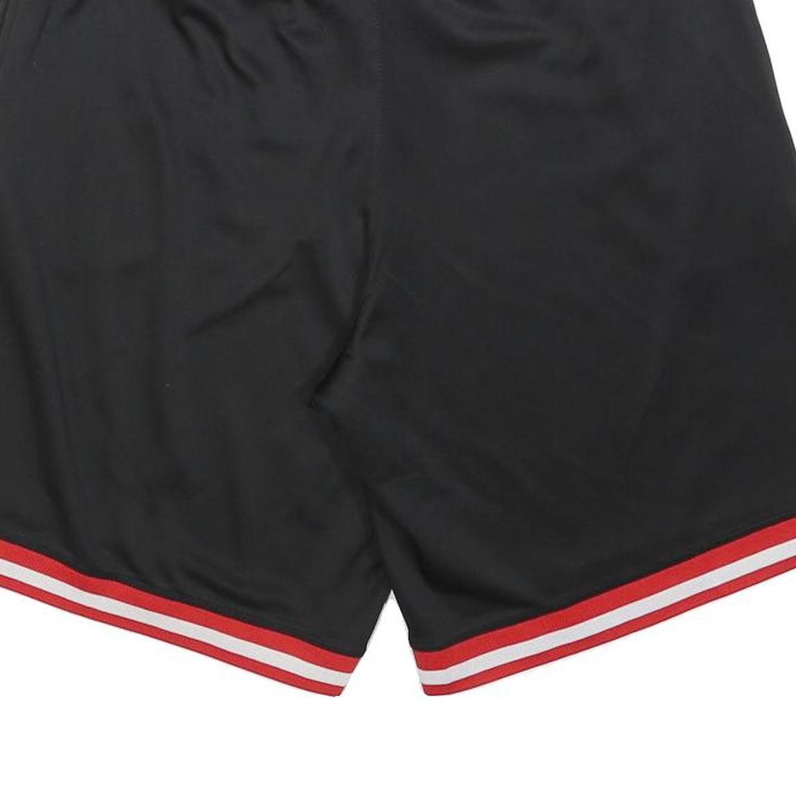 NBA Mens Black Casual Sports Shorts M W30 Red & White Striped Trim Basketball