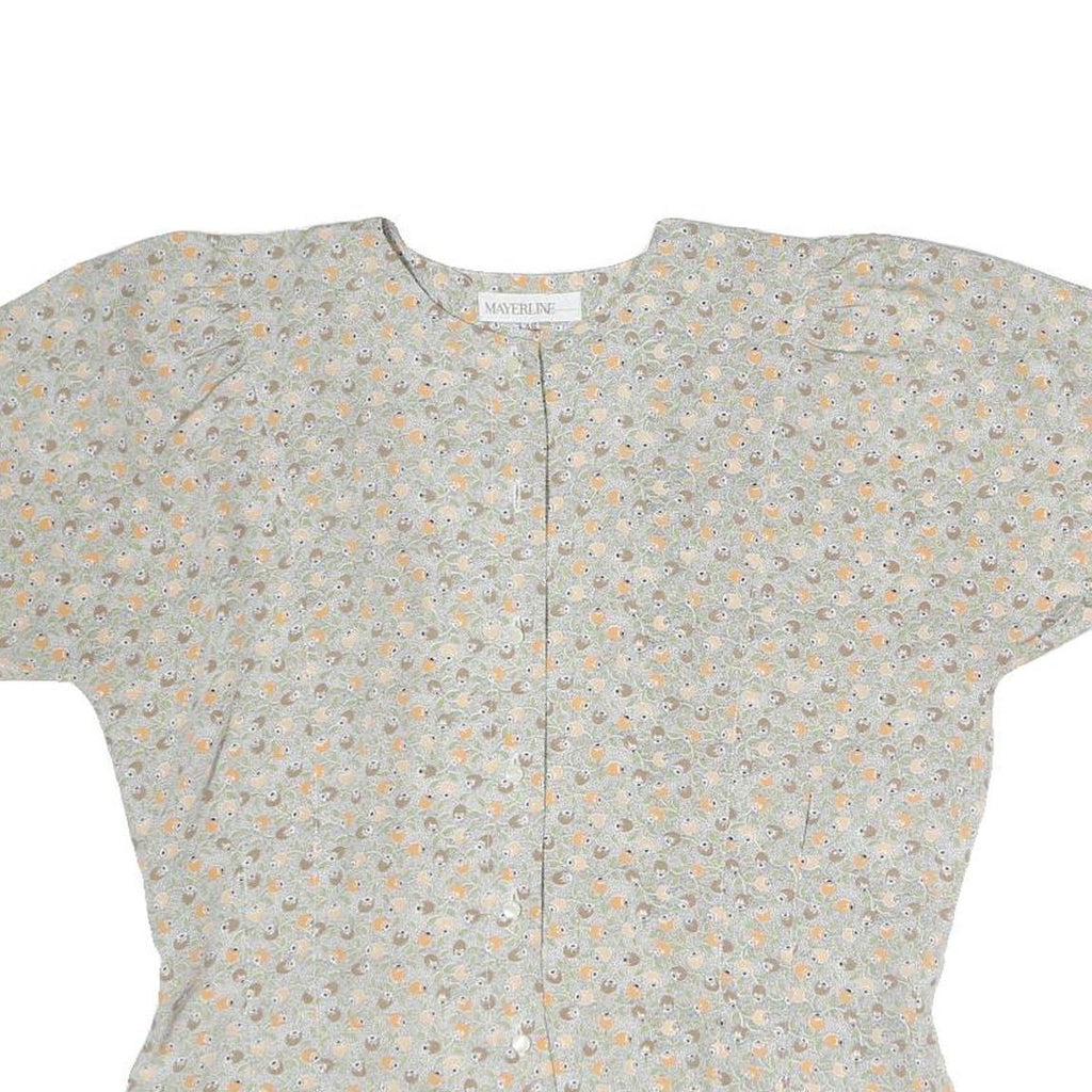 MAYERLINE Womens Grey Printed Short Sleeve Round Neck Top M Lightweight