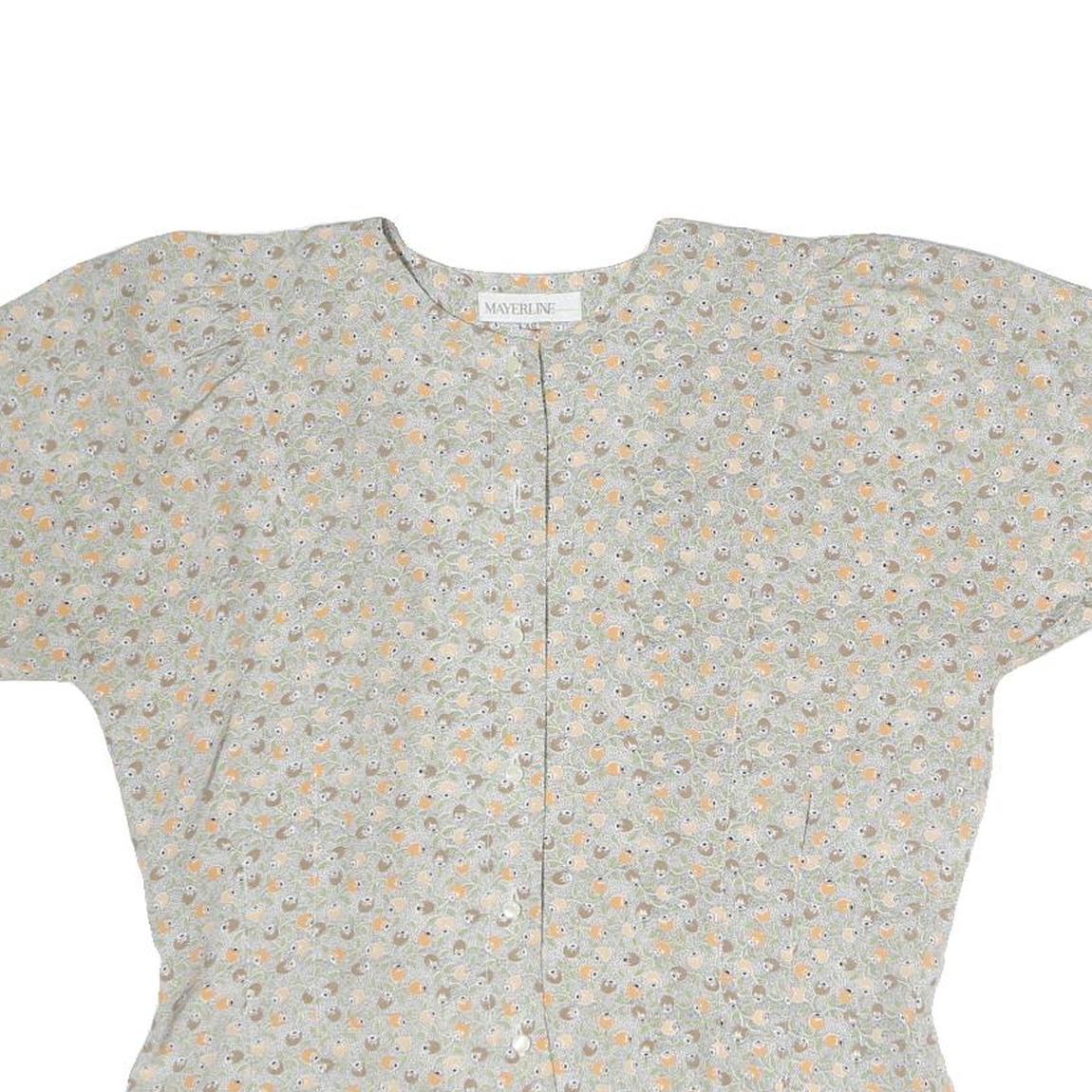 MAYERLINE Womens Grey Printed Short Sleeve Round Neck Top M Lightweight