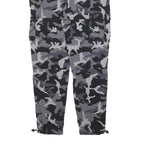 KARL KANI Mens Polyester Blend Slim Grey Camouflage Trousers W32 L30 Cargo Zip