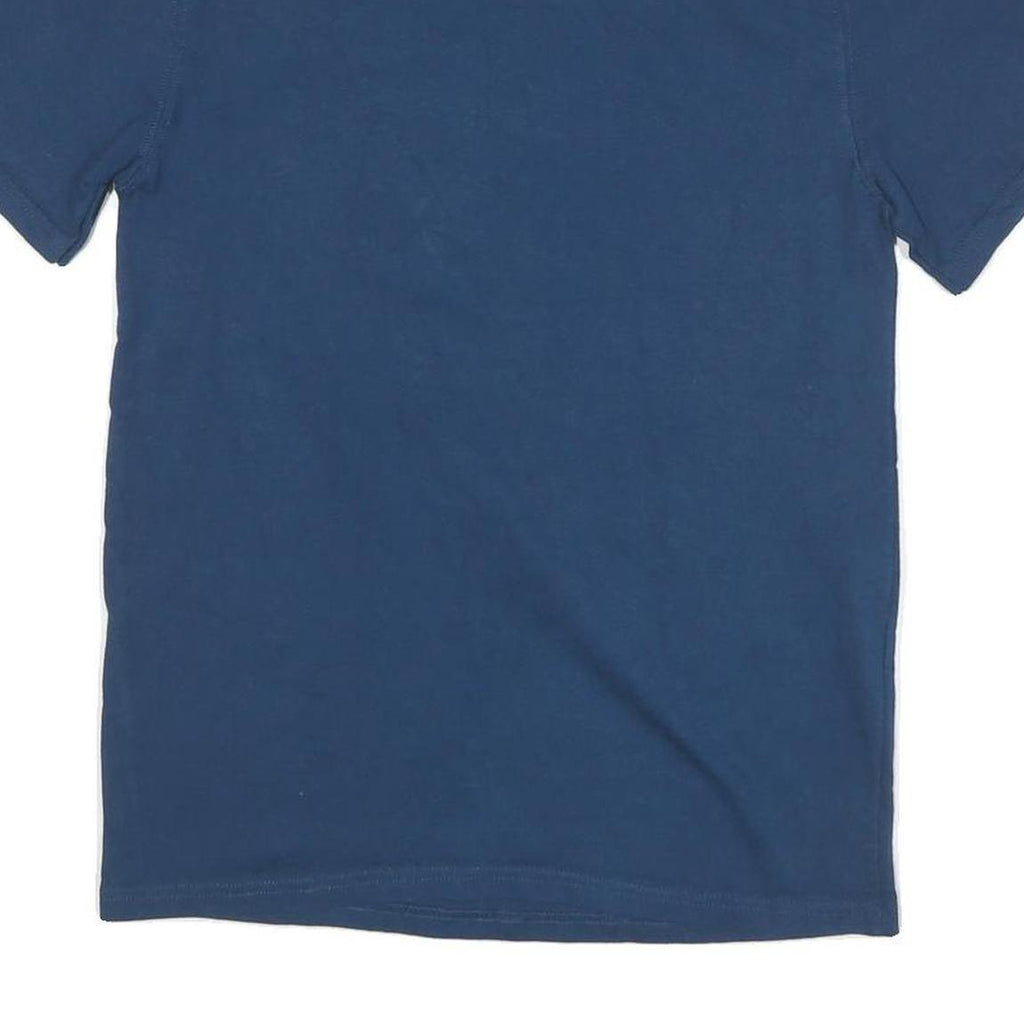 CHAMPION Mens Blue S Short Sleeve Crew Neck Logo T-Shirt Cotton Blend