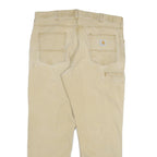 CARHARTT Mens Relaxed Khaki Cotton Blend Zip Trousers W38 L30 Casual Workwear