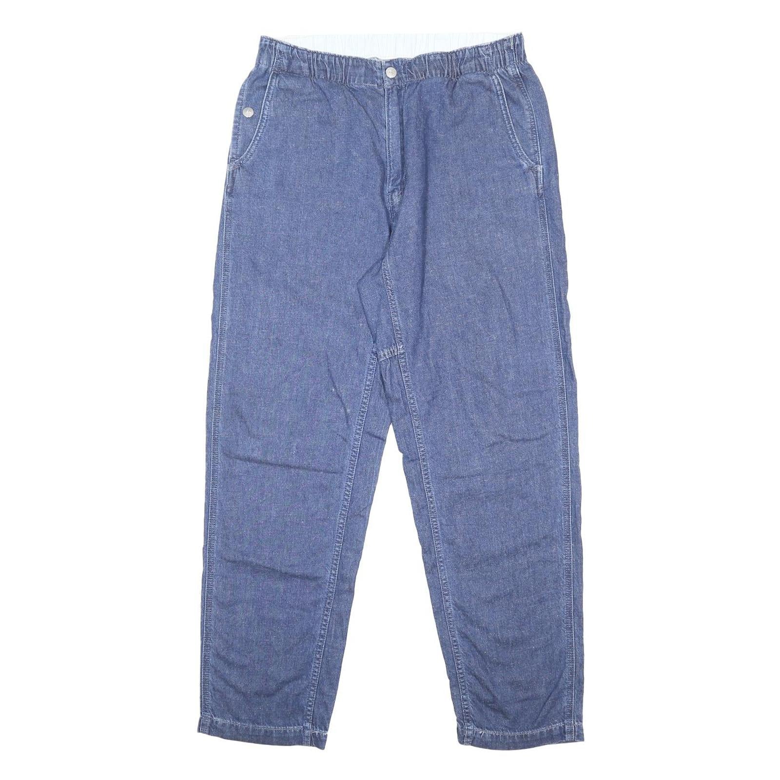 LEVI'S Womens Jeans Blue Loose Straight Denim Woven W30 L30 Elastic Waist