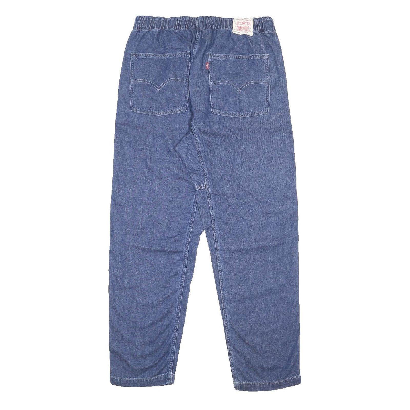 LEVI'S Womens Jeans Blue Loose Straight Denim Woven W30 L30 Elastic Waist