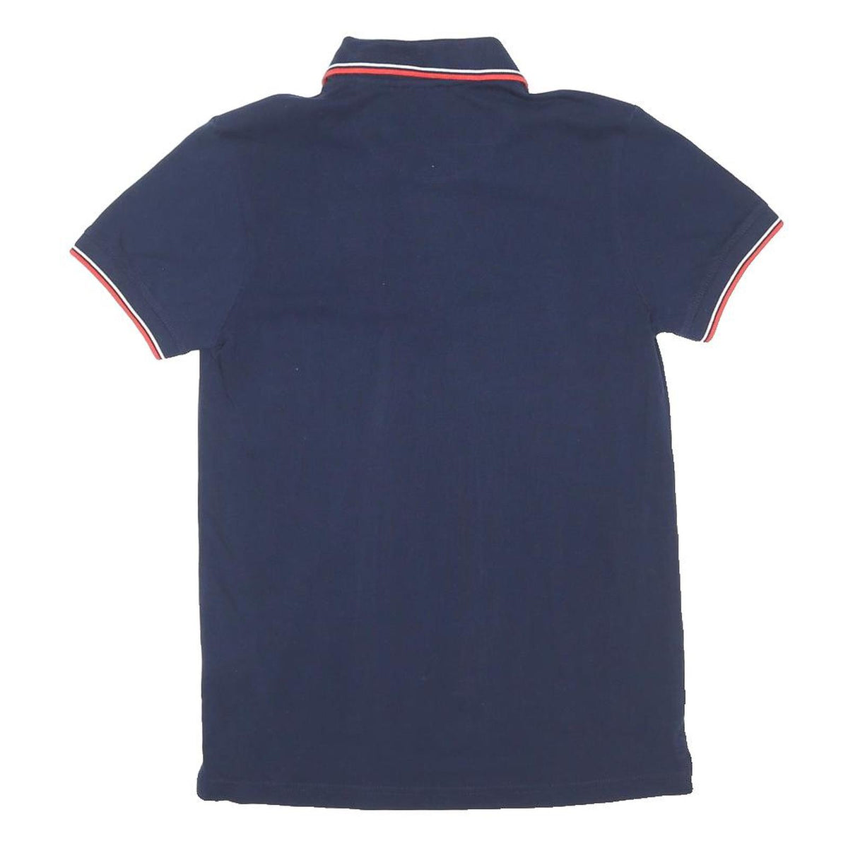DIESEL Mens Navy & Red Short Sleeve Plain Polo Shirt S Cotton Blend Casual