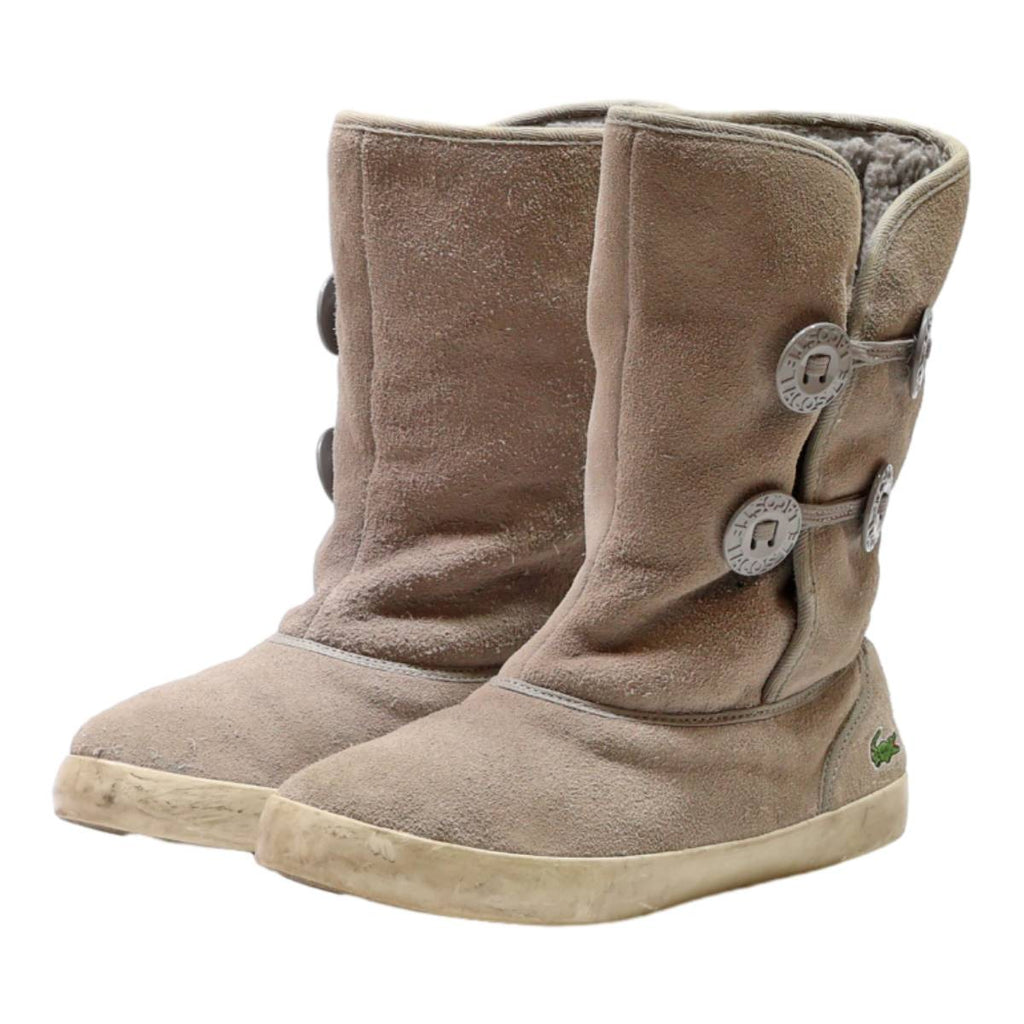 LACOSTE Ankle Boots Grey Leather Womens UK 5