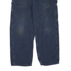 CARHARTT Mens Cotton Blend Blue Regular Straight Trousers W38 L30 Workwear Zip