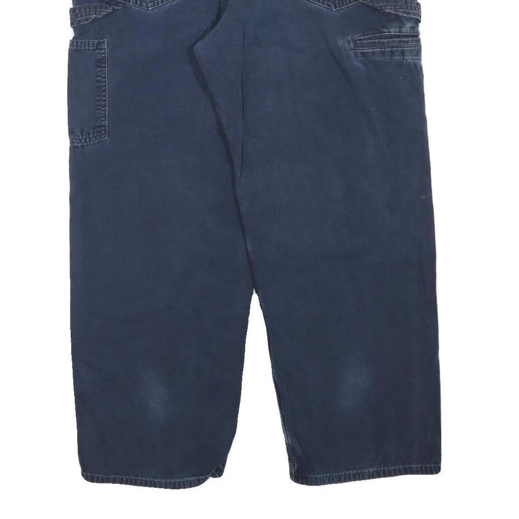 CARHARTT Mens Cotton Blend Blue Regular Straight Trousers W38 L30 Workwear Zip