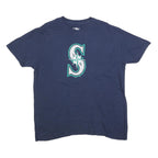 MLB Mens Blue S Logo Graphic T-Shirt XL Short Sleeve Crew Neck Cotton Blend