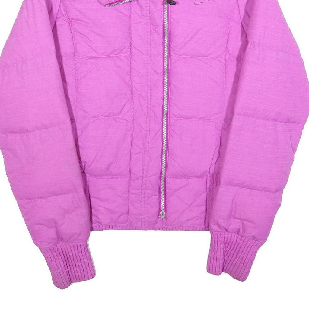 NIKE Womens Pink Purple Jacket M Polyester Puffer Sport Outerwear Zip Up