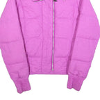 NIKE Womens Pink Purple Jacket M Polyester Puffer Sport Outerwear Zip Up