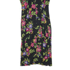 NORTON MCNAUGHTON Womens Black Floral Day Cotton Blend Dress L Button Front