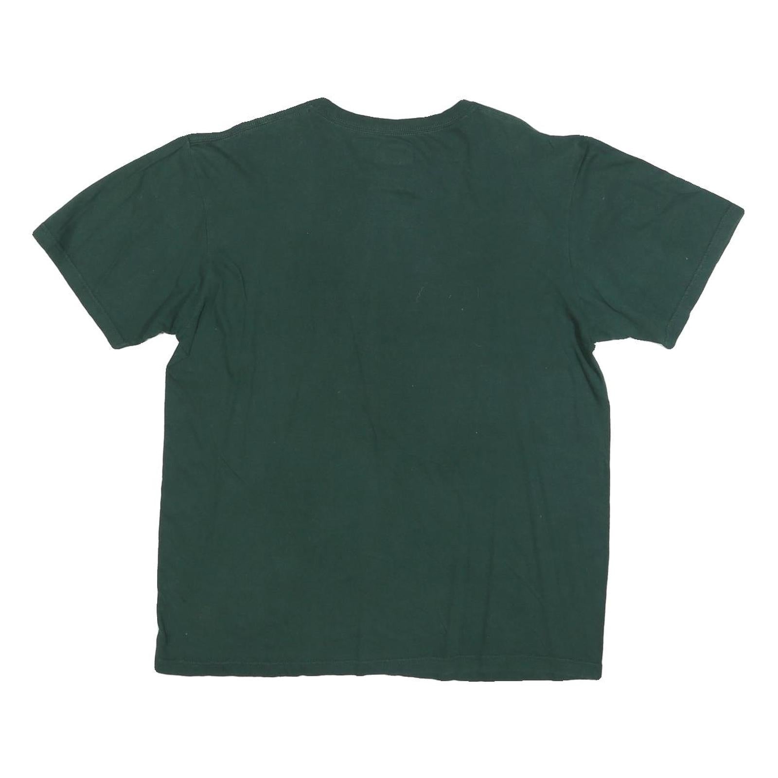 MAJESTIC Mens Green Oakland Athletics Graphic T-Shirt L Short Sleeve Crew Neck