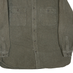 FIELD & STREAM Mens Green Plain Cotton Blend Shirt XL Long Sleeve Casual