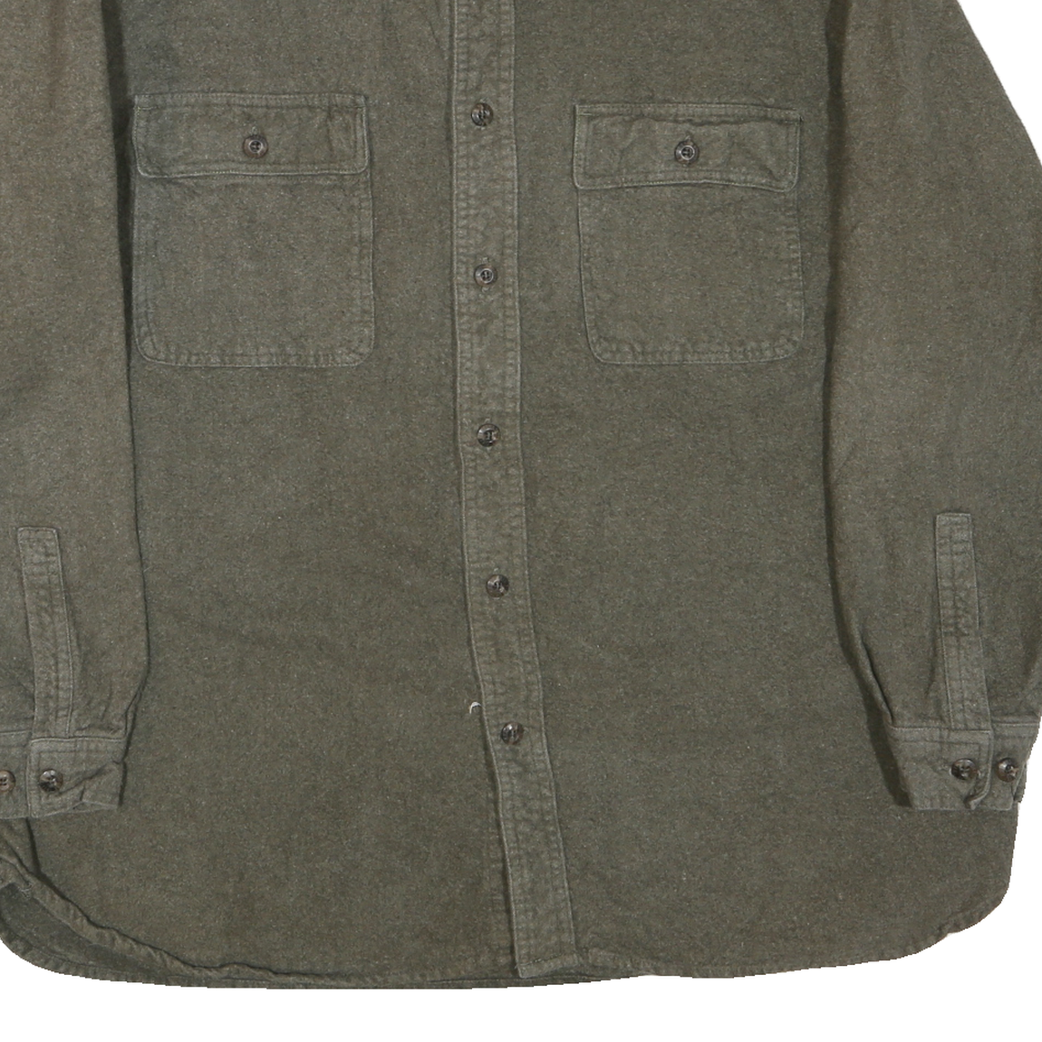 FIELD & STREAM Mens Green Plain Cotton Blend Shirt XL Long Sleeve Casual