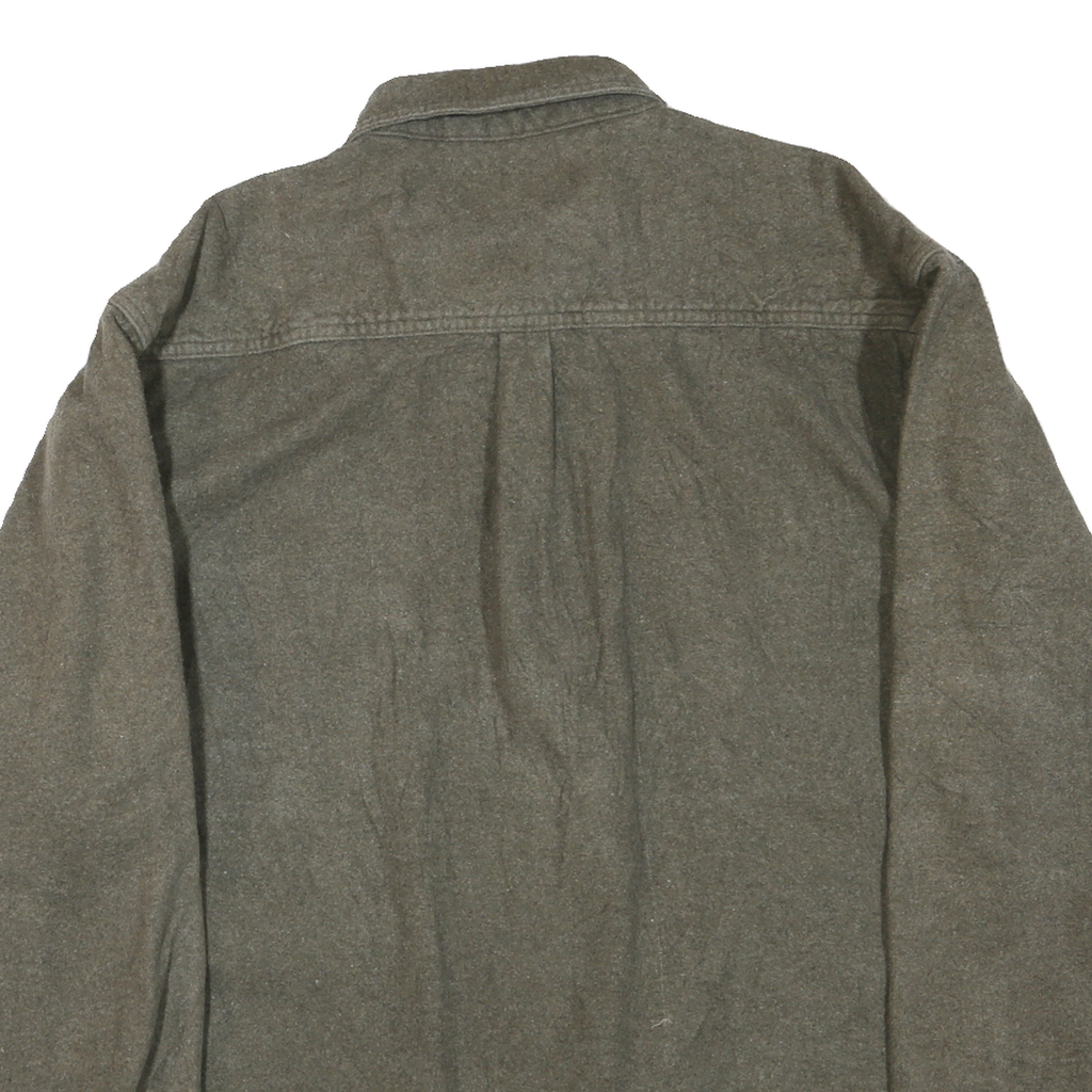 FIELD & STREAM Mens Green Plain Cotton Blend Shirt XL Long Sleeve Casual