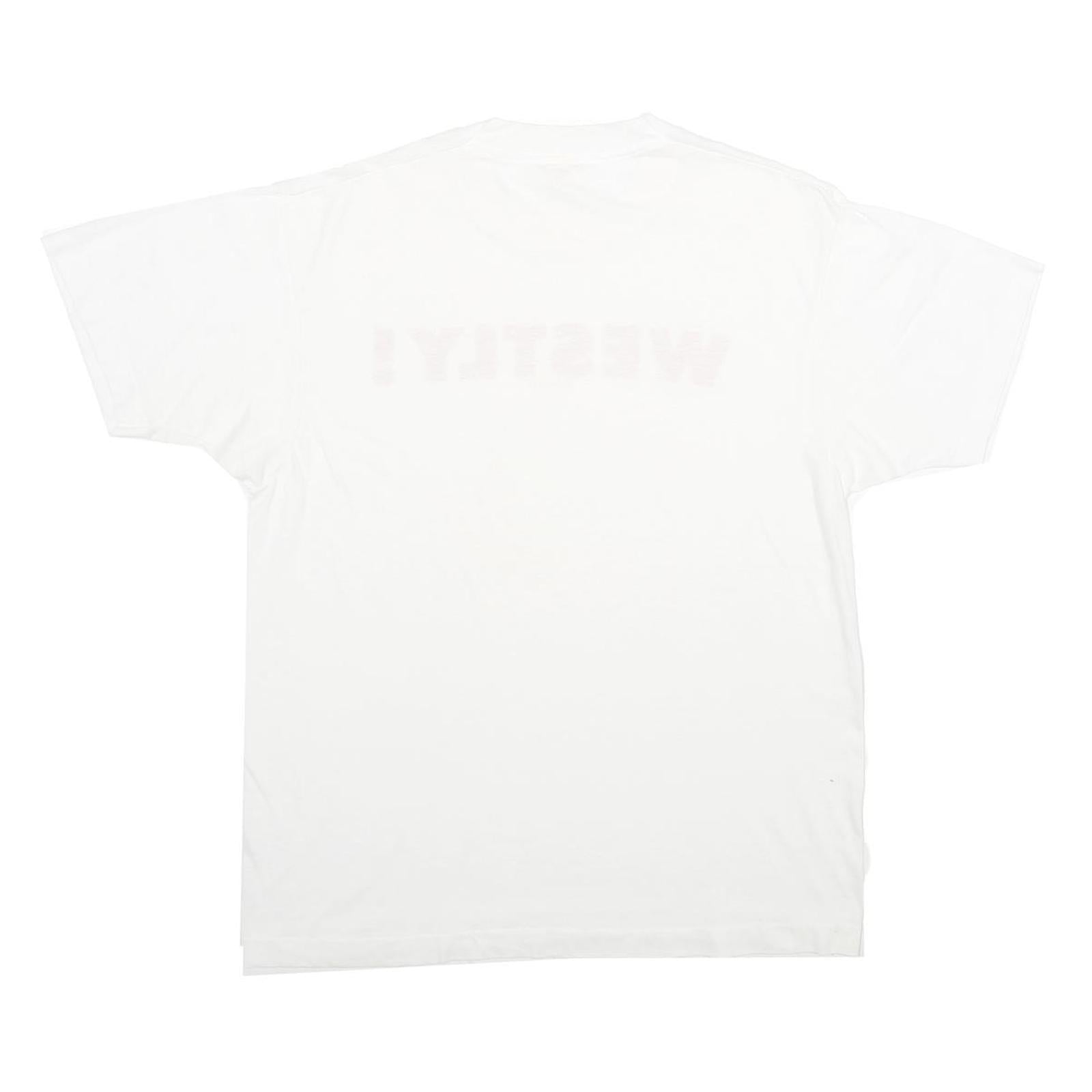 SCREEN STARS Mens White Red WESTLY Graphic T-Shirt L Short Sleeve Crew Neck