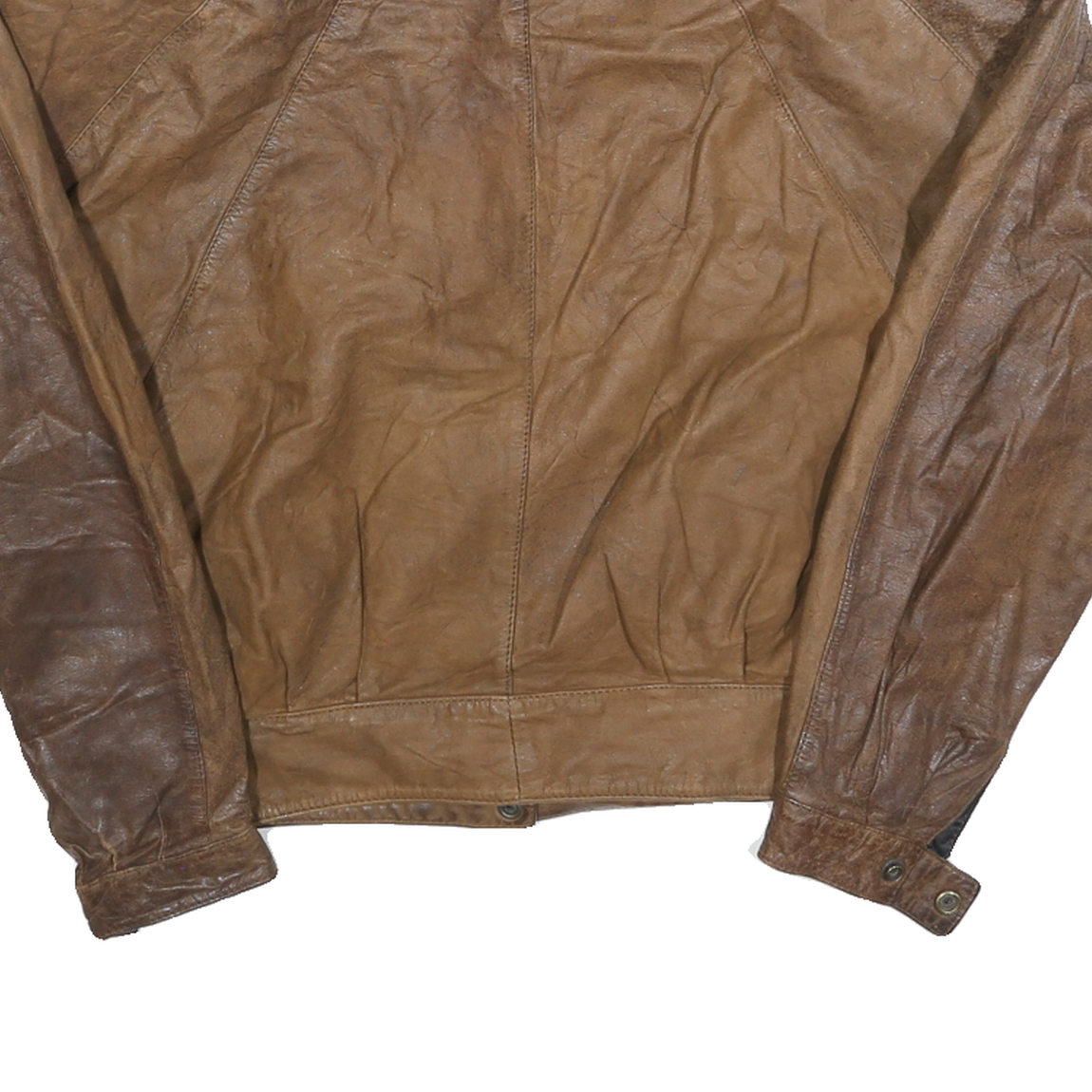 BRASS PLUM Womens Brown Leather Zip Jacket S Soft Supple Classic Stylish