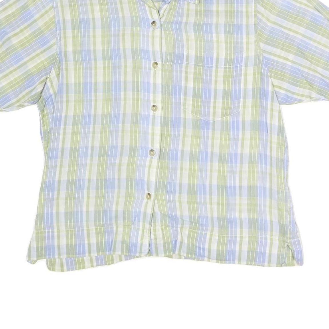 COLUMBIA Womens Green & Blue Check Shirt S Lightweight Casual Summer