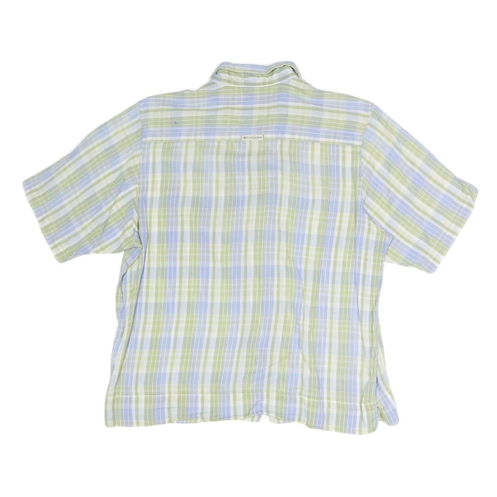 COLUMBIA Womens Green & Blue Check Shirt S Lightweight Casual Summer