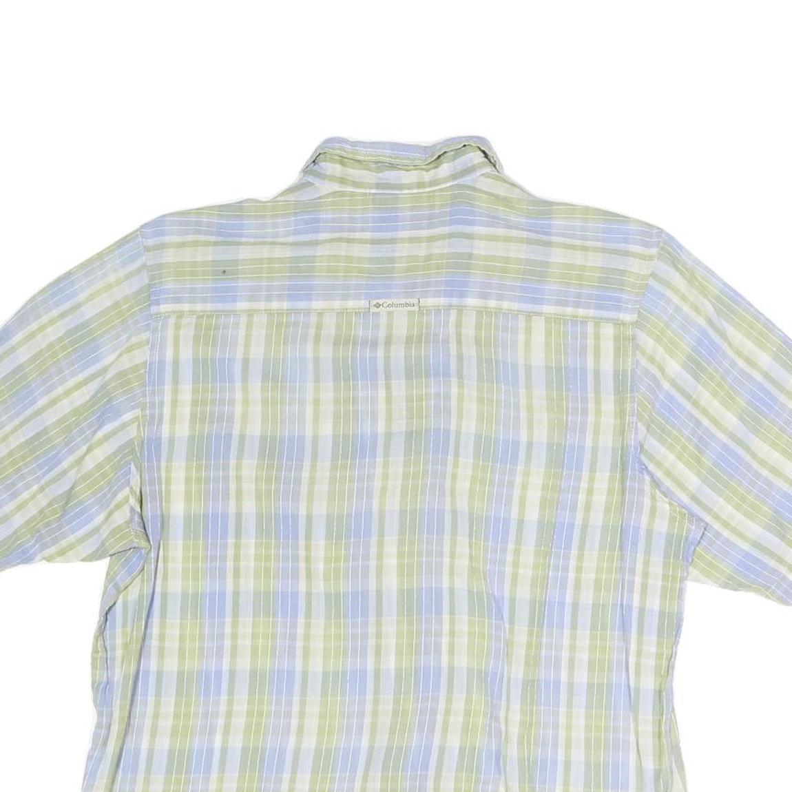 COLUMBIA Womens Green & Blue Check Shirt S Lightweight Casual Summer