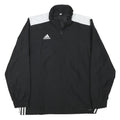 ADIDAS Mens Black & White Track Jacket L Polyester Blend Zip Athletic Sportswear