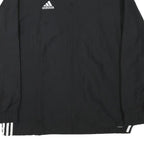 ADIDAS Mens Black & White Track Jacket L Polyester Blend Zip Athletic Sportswear