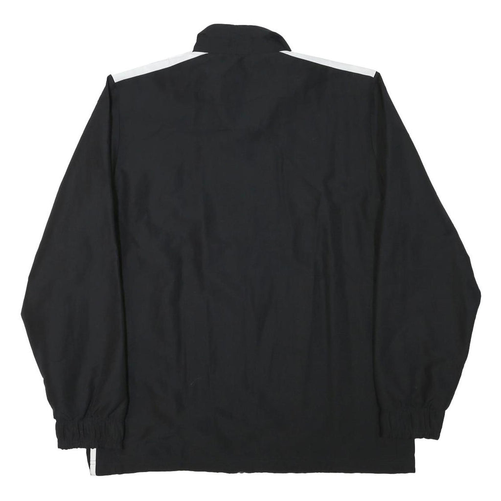 ADIDAS Mens Black & White Track Jacket L Polyester Blend Zip Athletic Sportswear