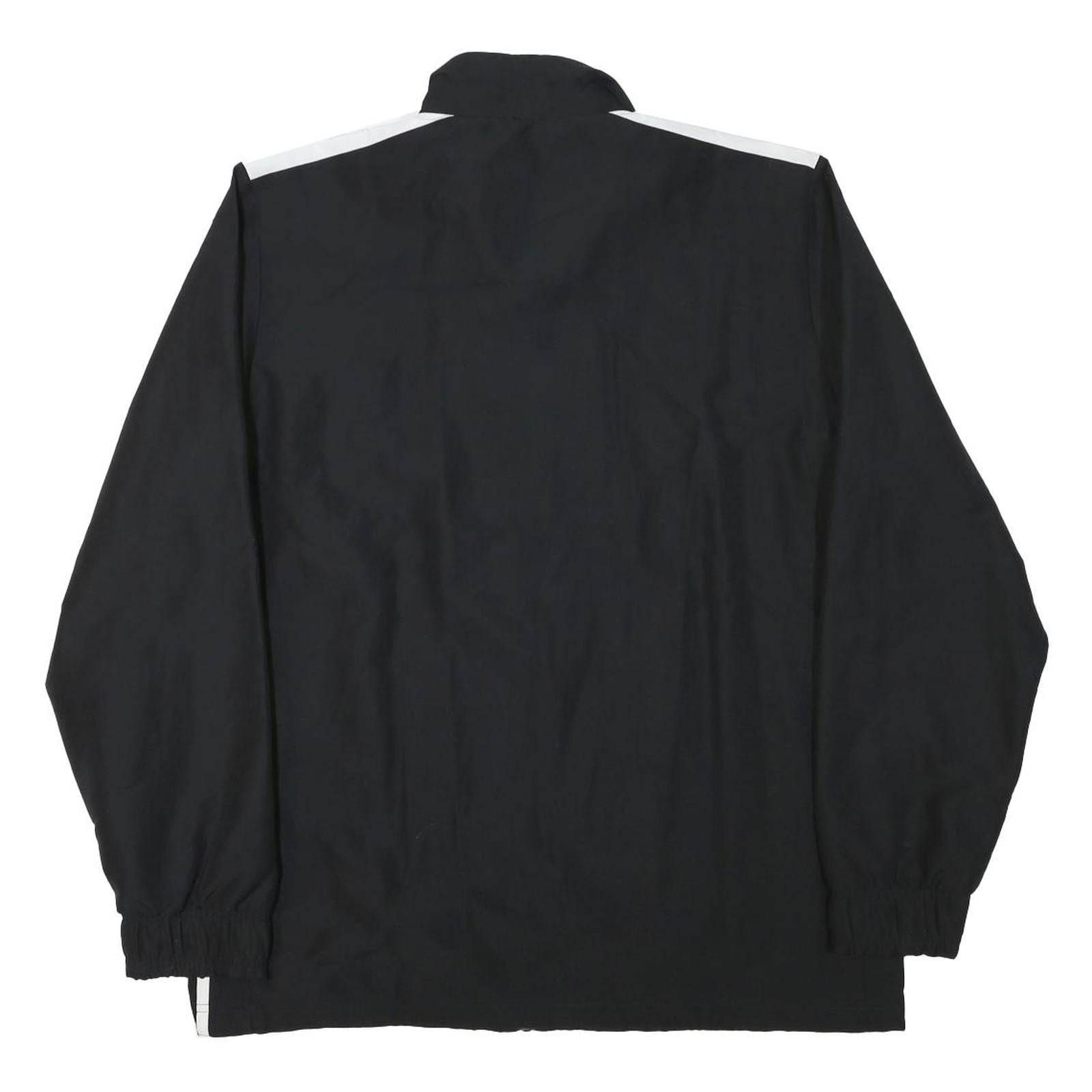 ADIDAS Mens Black & White Track Jacket L Polyester Blend Zip Athletic Sportswear