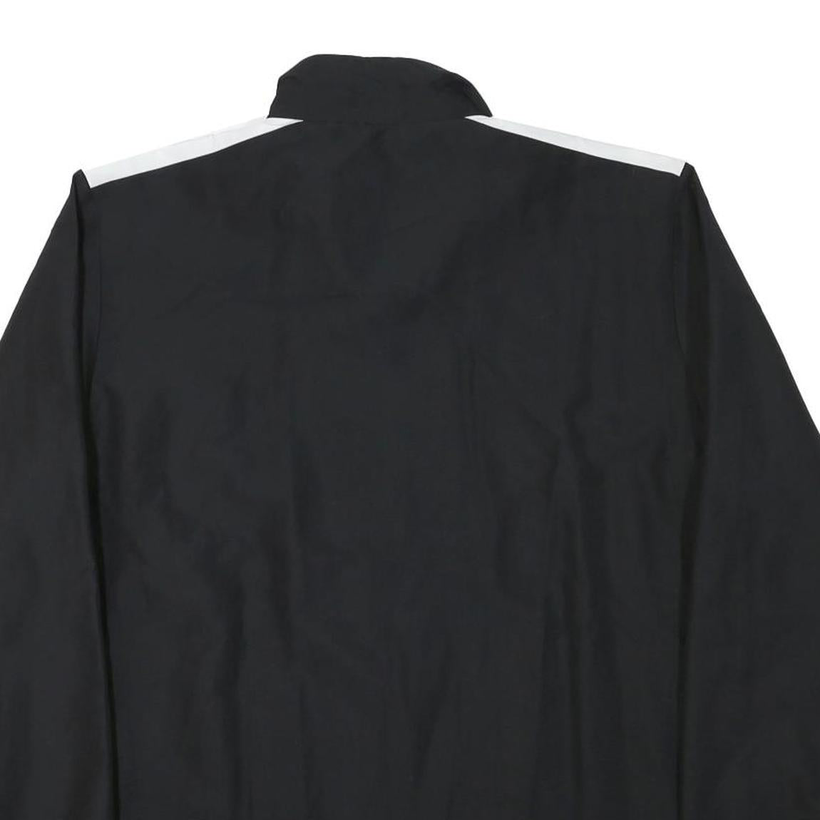 ADIDAS Mens Black & White Track Jacket L Polyester Blend Zip Athletic Sportswear