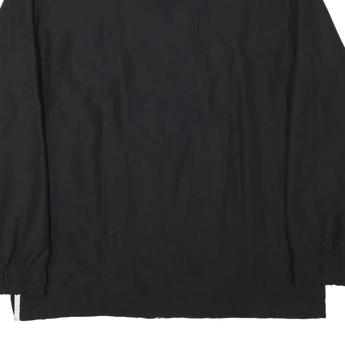 ADIDAS Mens Black & White Track Jacket L Polyester Blend Zip Athletic Sportswear