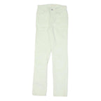 LEVI'S Womens Cotton Blend White Slim Skinny Trousers W26 L31 Stylish Crisp