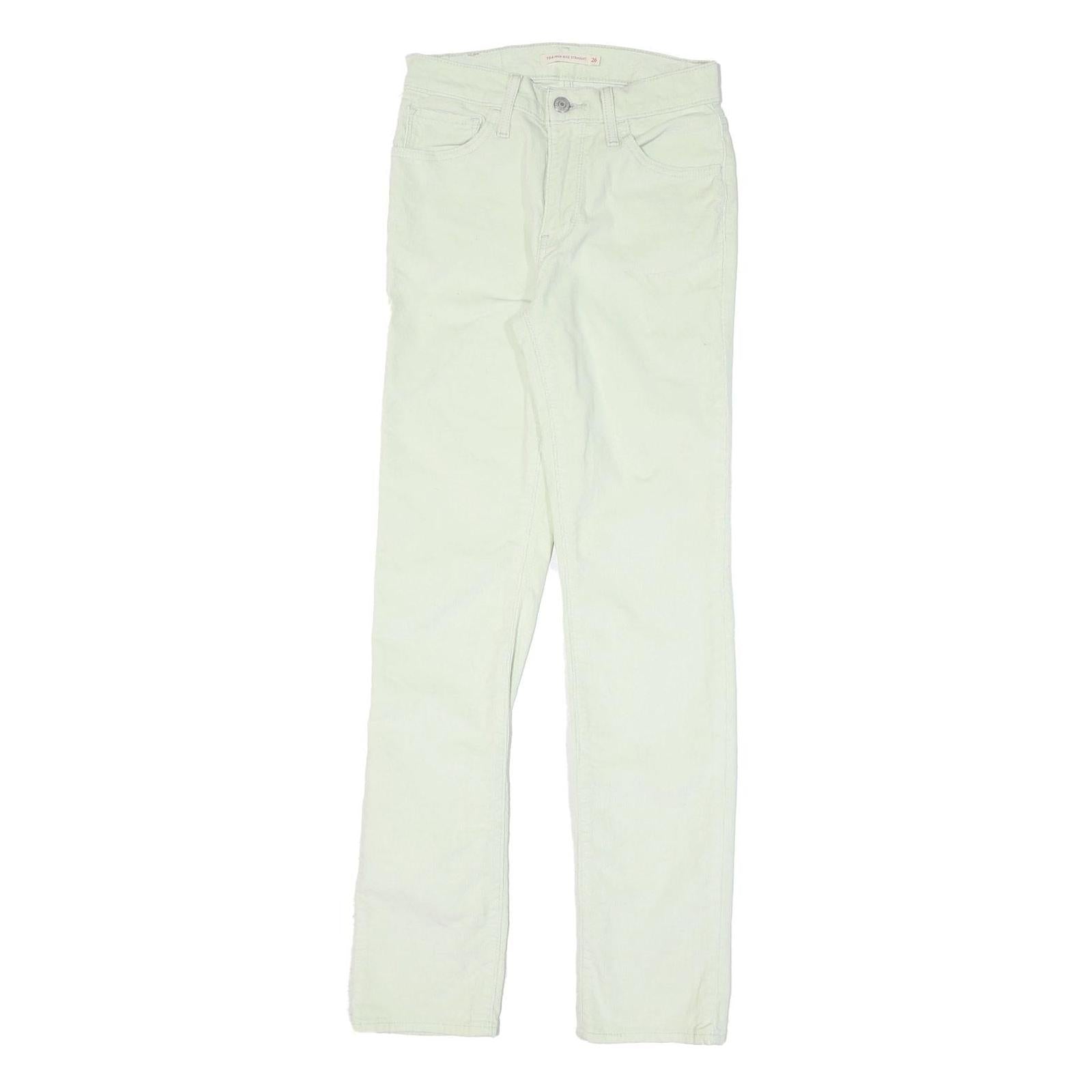 LEVI'S Womens Cotton Blend White Slim Skinny Trousers W26 L31 Stylish Crisp