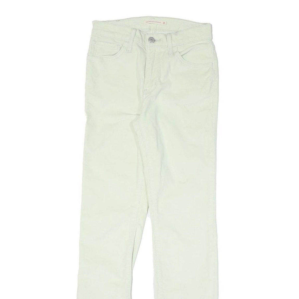 LEVI'S Womens Cotton Blend White Slim Skinny Trousers W26 L31 Stylish Crisp