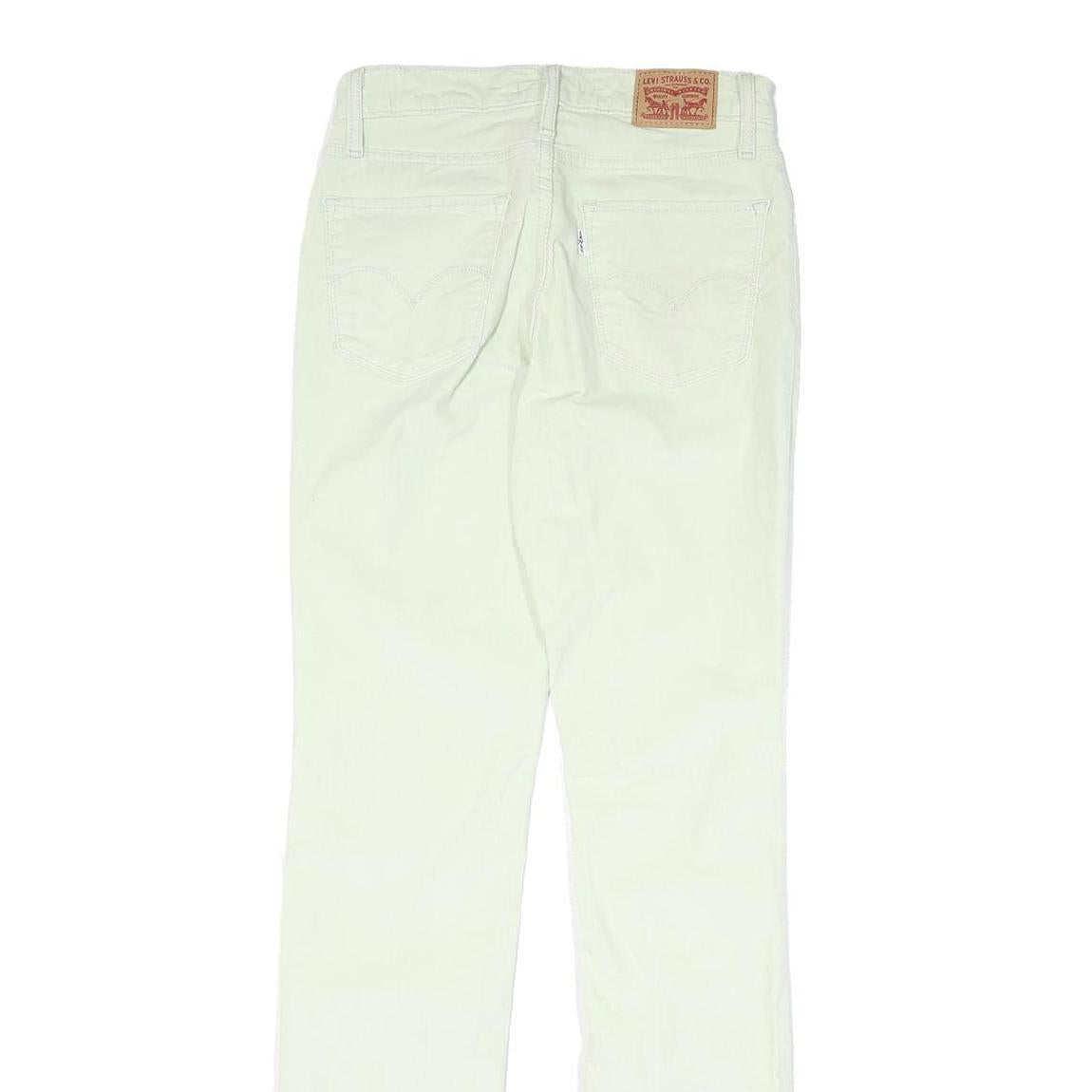 LEVI'S Womens Cotton Blend White Slim Skinny Trousers W26 L31 Stylish Crisp