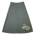 SPAVENTARASSER Womens Grey Wool A-Line Long Skirt Lizard Applique M